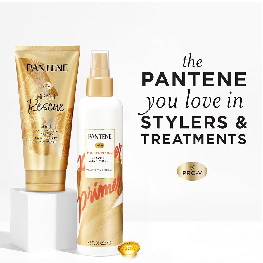 Pantene Miracle Rescue 3 in 1 Leave In Conditioner, Rinse off Conditioner, Heat Protectant for Hair, Detangler, Anti Frizz, Moisturizing, For All Hair Types, Safe for Color Treated Hair, 6.0 fl oz - image 8