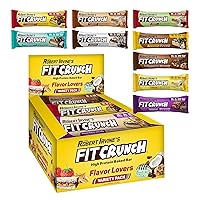 Vista 19 de FITCRUNCH Barras de proteínas tamaño aperitivo, barra horneada de 6 capas, 0.11 onzas de azúcar, sin gluten y núcleo suave para pastel