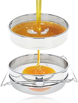 Rural365 Honey Filter, 2 Piece - Honey Extractor Equipment, Honey Bucket Strainer Honey Extractor Stainless Steel Sieve