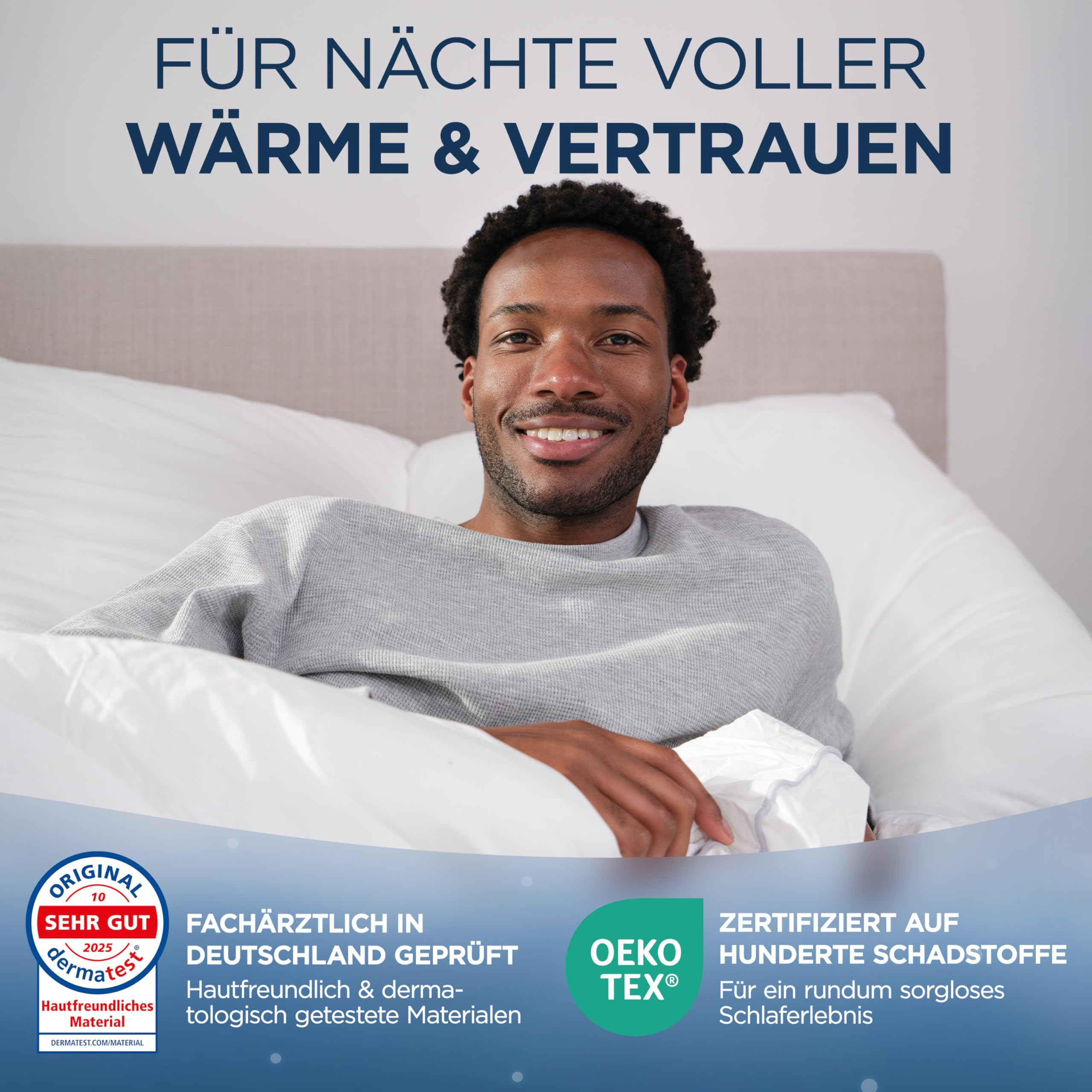 Samthus Premium Winterdecke 200x200cm - Oeko-Tex und Dermatest zertifizierte Bettdecke- kuschelige Schlafdecke Zudecke mit Aussenhülle aus 100% Baumwolle - warme Steppdecke - Winter Blanket Duvet