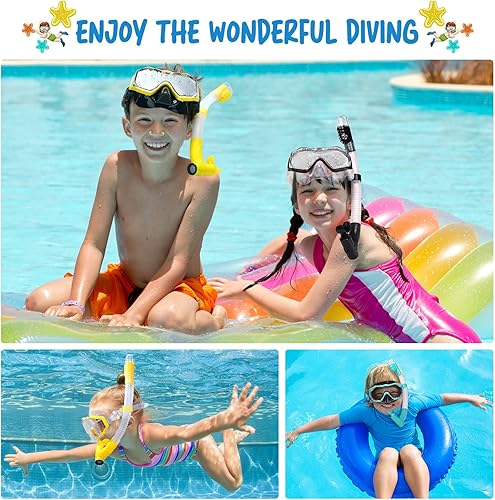 Miniatura 6 de Bairuifu Juego de máscara de esnórquel con parte superior seca completa, juego de gafas de natación de silicona de grado alimenticio, equipo de