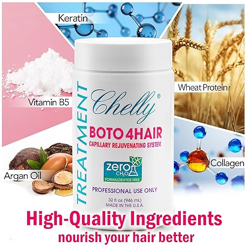 Miniatura 3 de Combo Chelly Sistema de rejuvenecimiento capilar sin formaldehído, 32 onzas líquidas + champú clarificante 16 fl oz