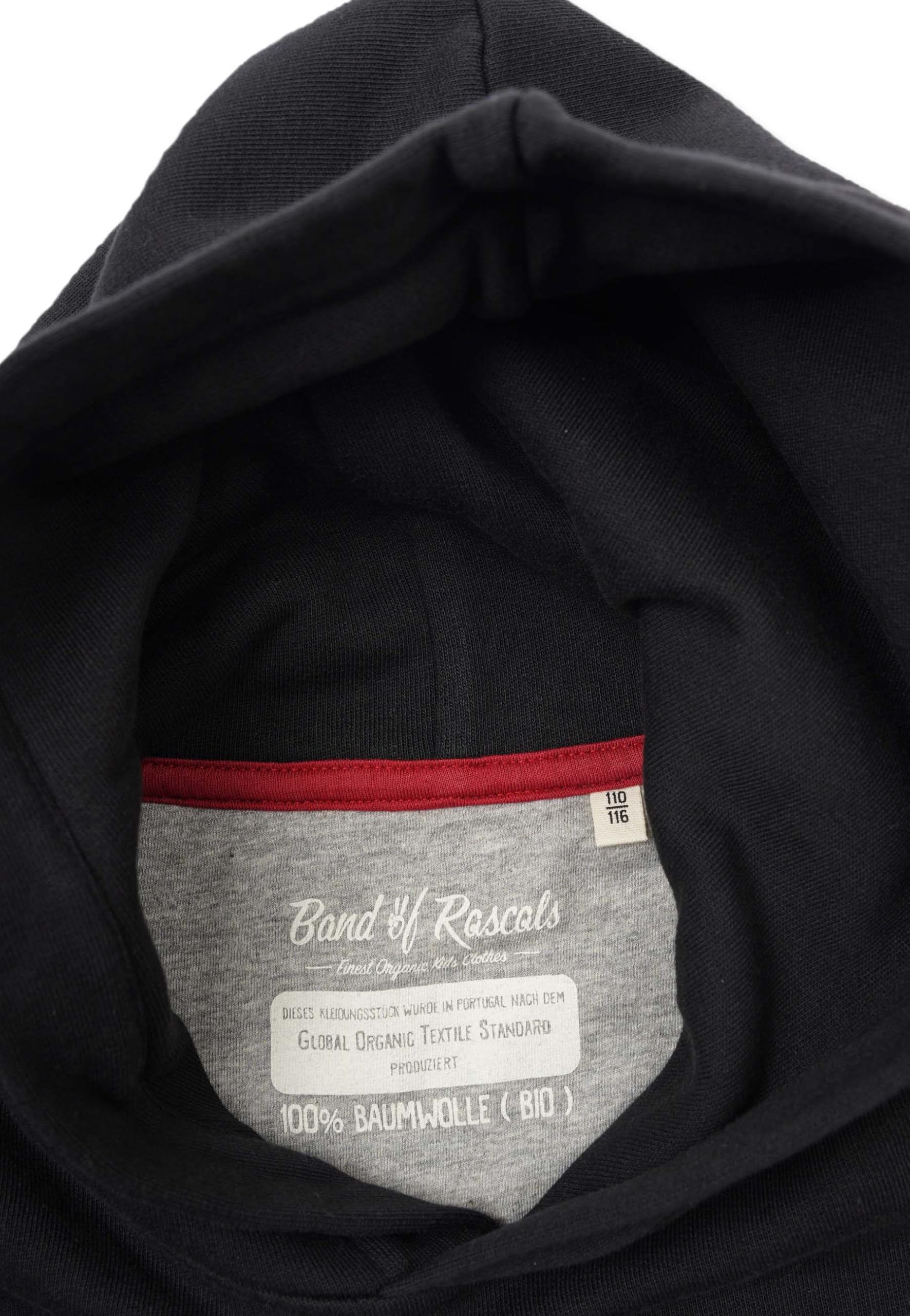 Band of Rascals Dziecięca bluza z kapturem Plain z bawełny ekologicznej, czarny, 164