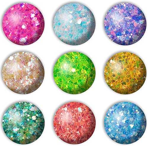 Miniatura 7 de Body Glitter Wenida 9 colores 6.70 oz iridiscente ultra brillante ópalo purpurina gruesa cosmética festival maquillaje polvo para uñas, cabello,