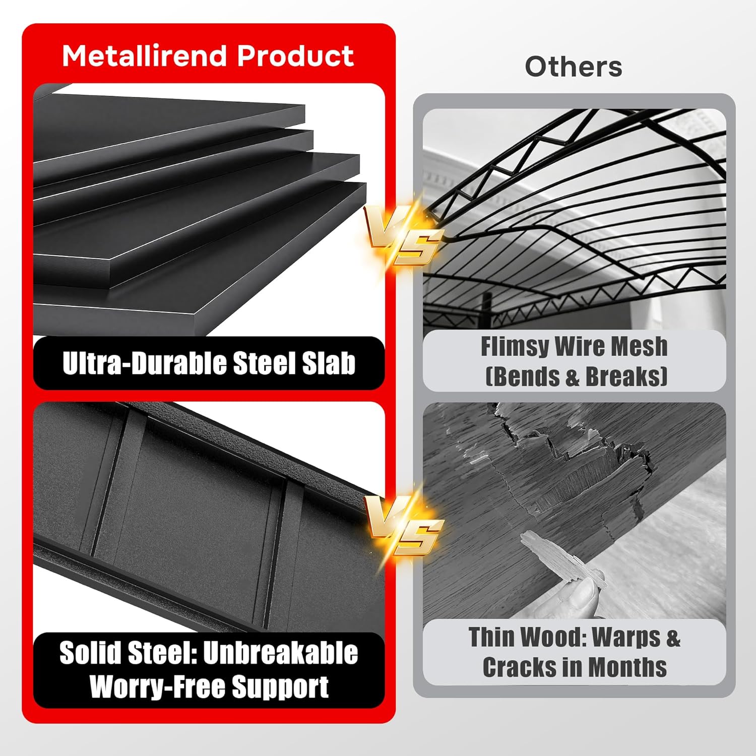 Heavy Duty Shelving 5-Tier, Garage Shelving Unit (72" H X 40" W X 18" D) Adjustable Black Metal Storage Shelves, Ideal for Garage, Basement, Pantry & Warehouse, Black, 3000LBS Capacity