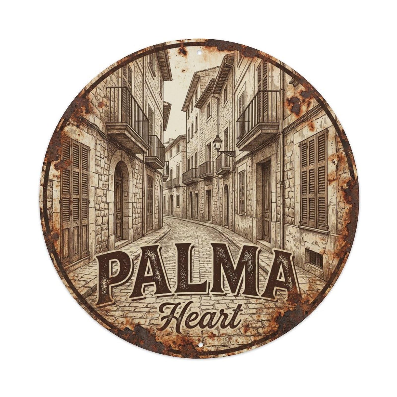 Tgrcjimh Style Metal Tin Sign Vintage Travel Palma Spain Soul