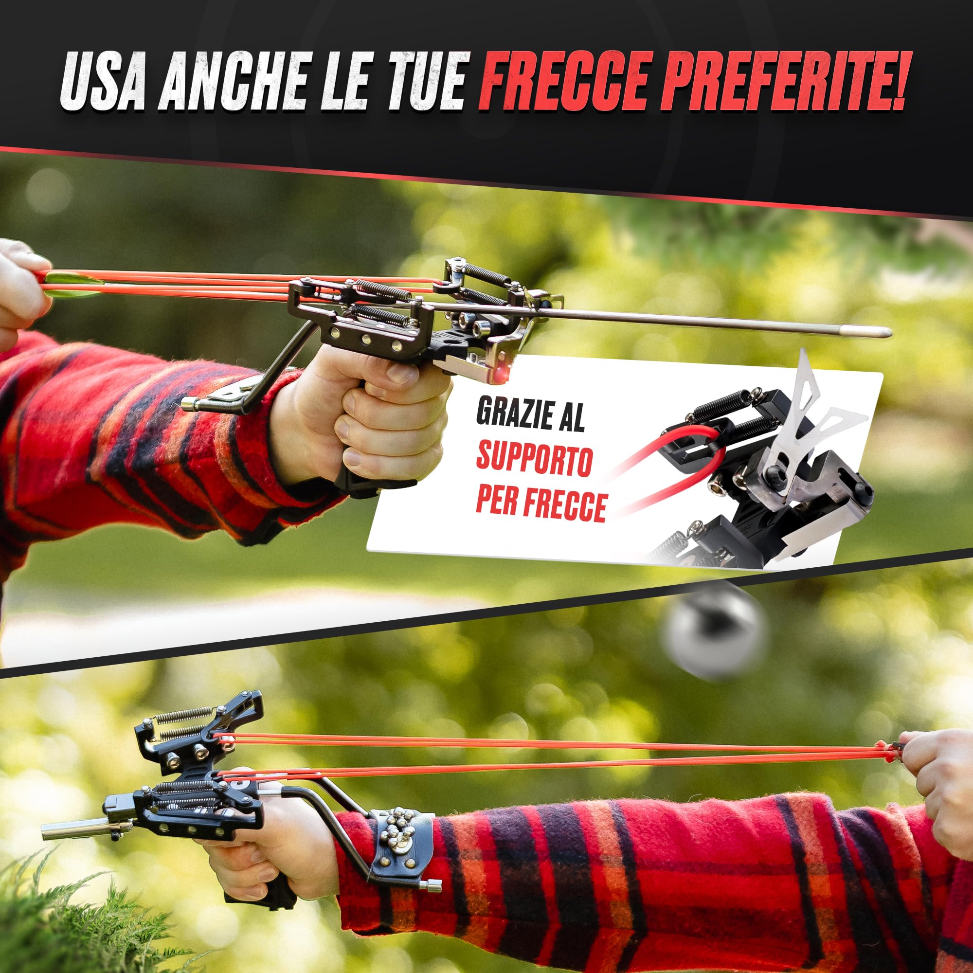 Set Completo da Caccia Professionale da Tiro - Kit Sportivo di Precisione con Accessori - Gioco all'aperto tiro a Segno - Elastico Rinforzato