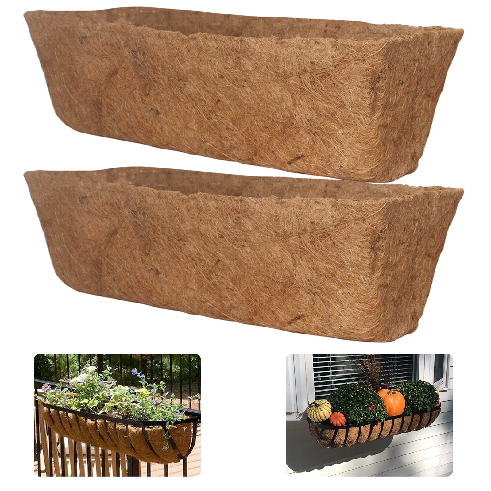 Buy Halatool 2 Pcs 36" Trough Coco Fiber Replacement Liner, PreFormed