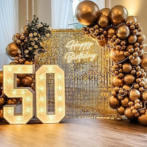 Miniatura 9 de Telón de fondo de pared dorado brillante, 24 paneles con purpurina, telón de fondo redondo de lentejuelas, decoración de pared para boda, despedida