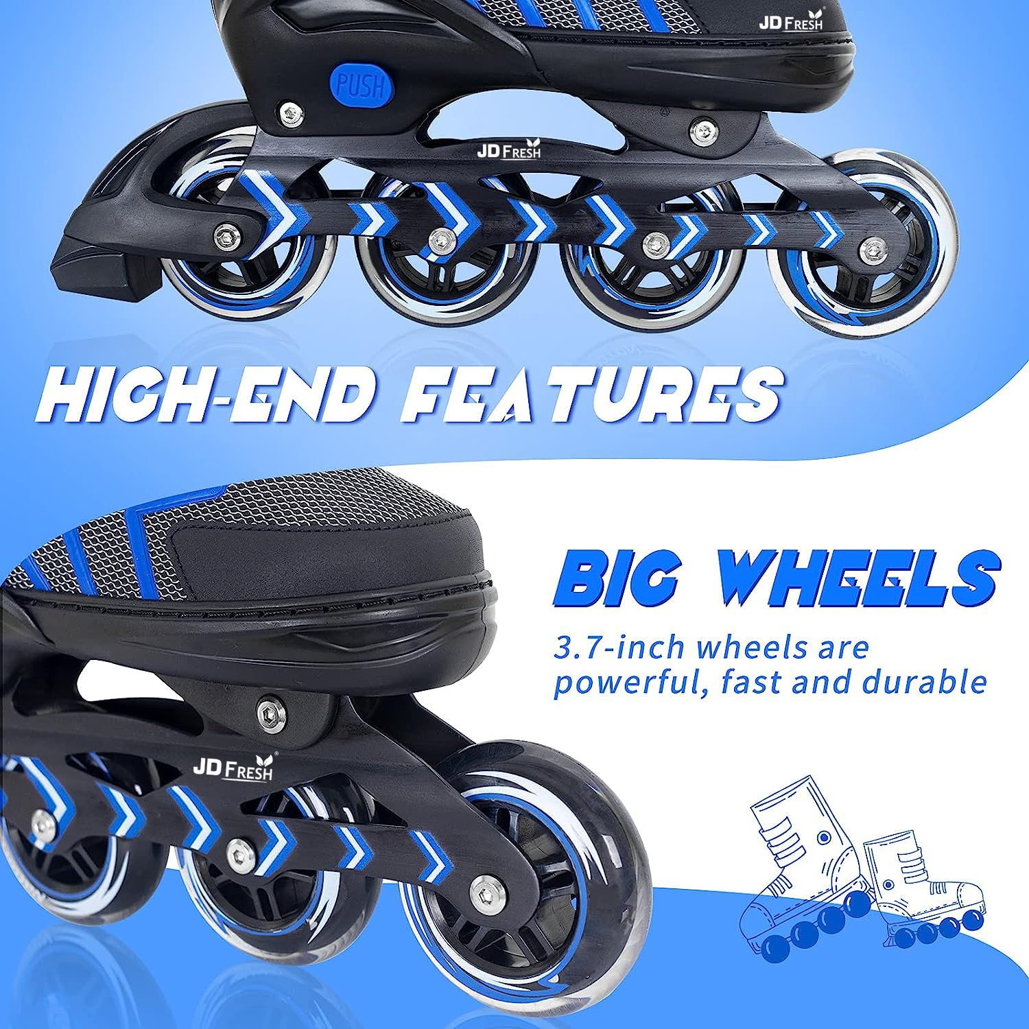 Jd Fresh Skating Shoes JD FRESH Wheel Skating Shoes Inline Skates