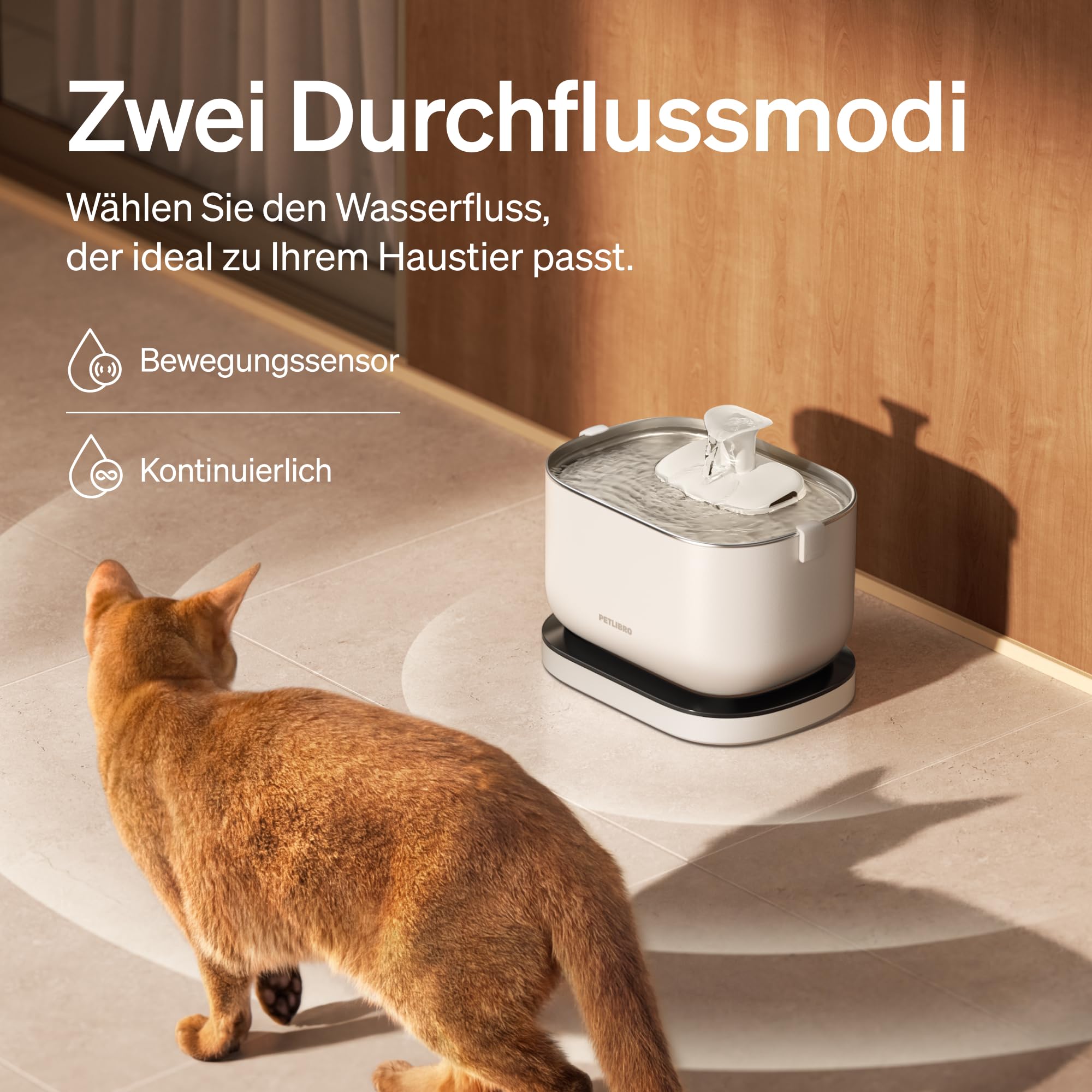 Petlibro Fontanna Bezprzewodowa dla Kotów, 2,5 L, Poidełko z Baterią 5000 mAh, 23 dB, Łatwe do Czyszczenia, Bez BPA
