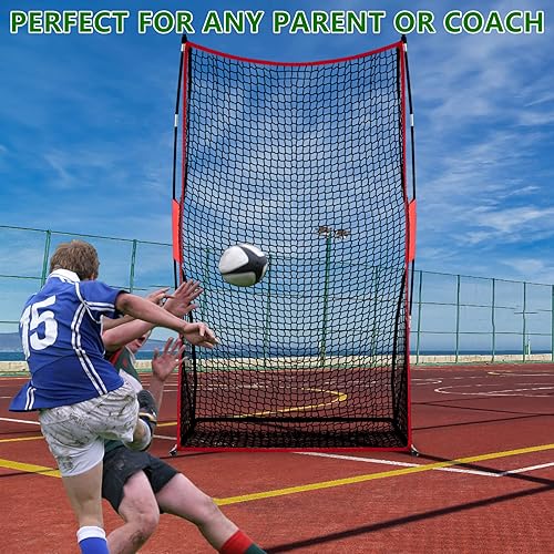 Miniatura 6 de Red de fútbol para patadas, red de fútbol, red de lanzamiento de fútbol, red de práctica de patadas de fútbol de 4 x 7 pies, red de entrenamiento de