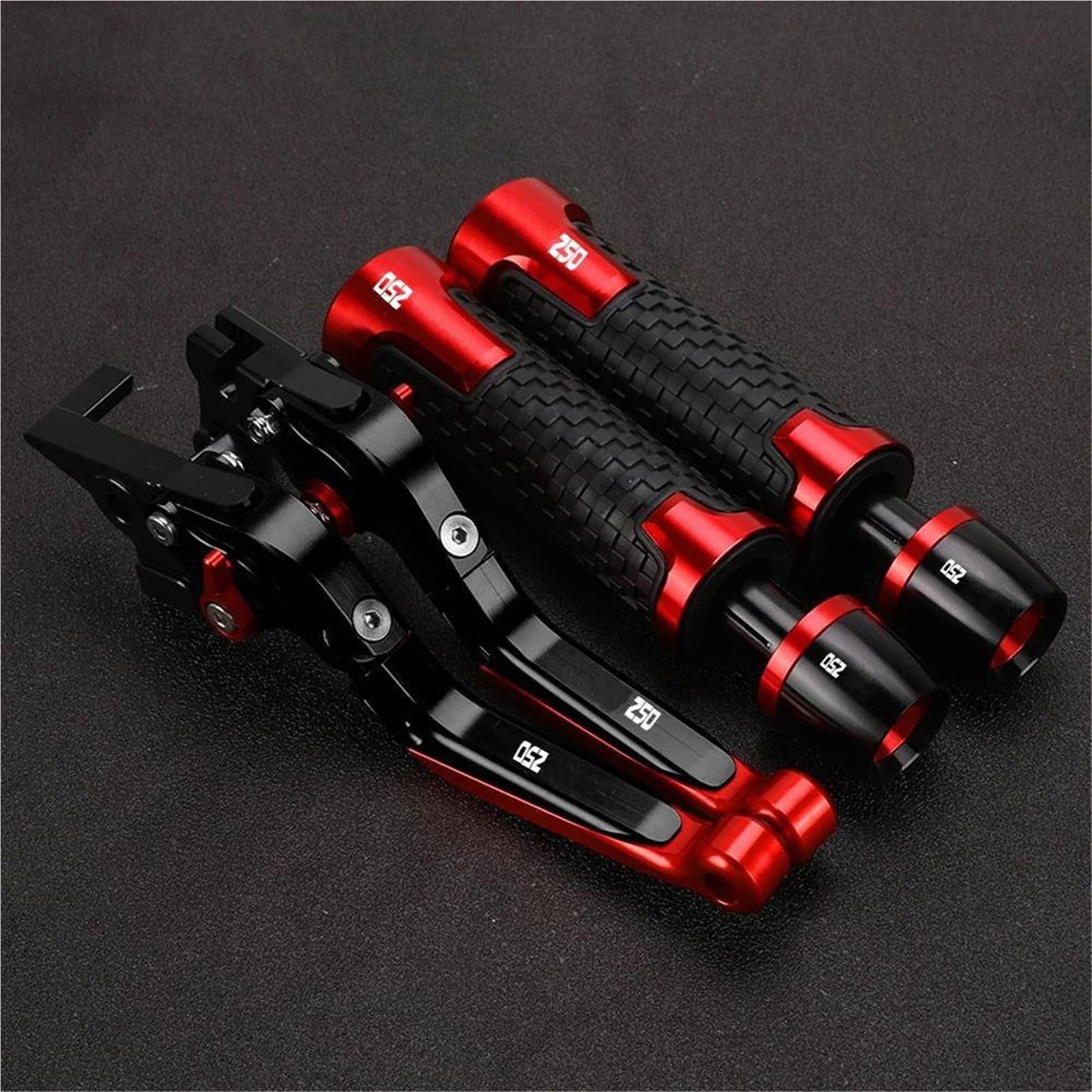 Tgvselpj Red 2 Motorcycle Part Motorcycle Extendable Brake Clutch Levers Handlebar Handle Grips Ends Caps For H-Onda Cbr250r Cbr 250 R Cbr250 2011-2018(Red 2)