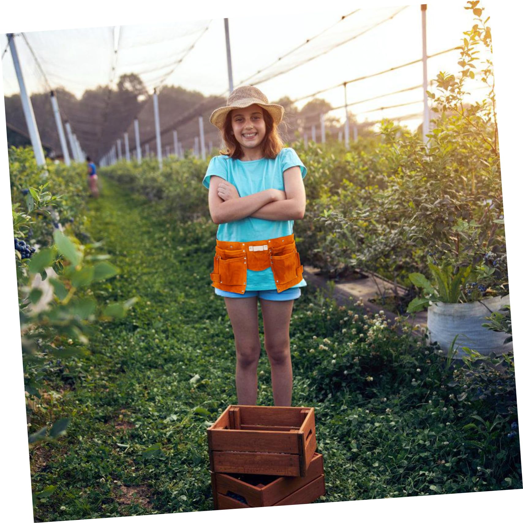 Paquet Banane à Outils de Jardin pour Garçon et Filles Jaune en Cuir PU
