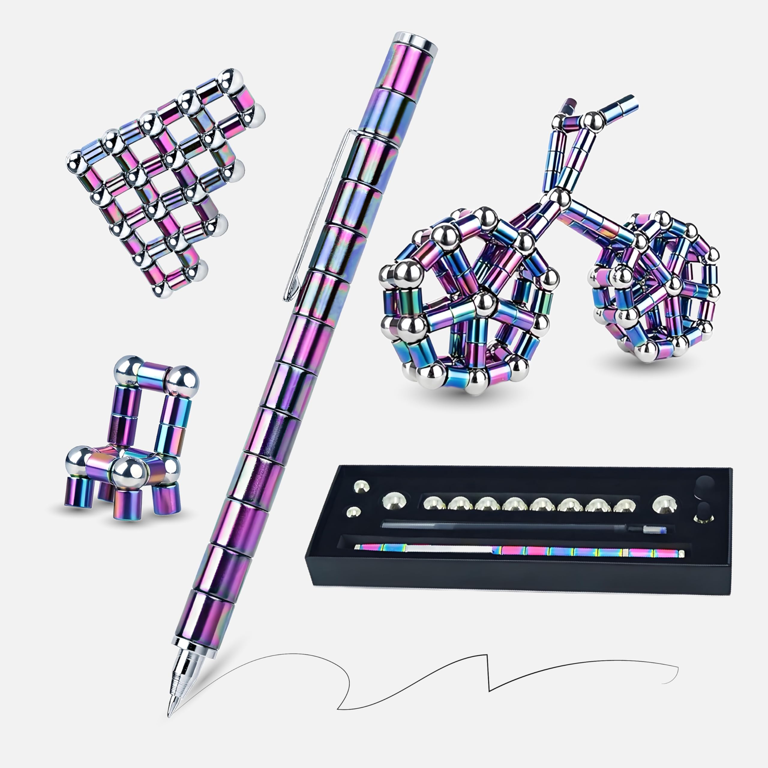 1666 Cool Magnetic Pen,Stimulates Creativity and Imagination?Multifunctional deformable Magnet Writing,Best Gift for 8 Years and up, Novelty Toy Gift for Kids or Friends