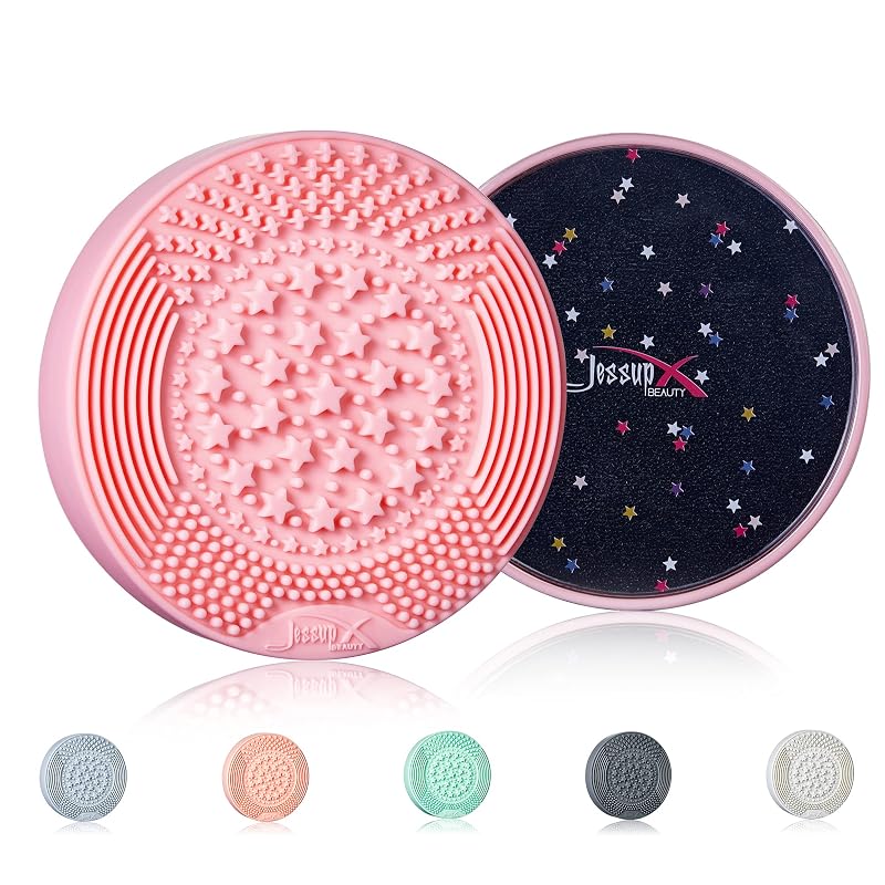 Jessup Tapete de Silicone para Limpeza de Pincéis de Maquiagem com Esponja para Remoção de Cor A005