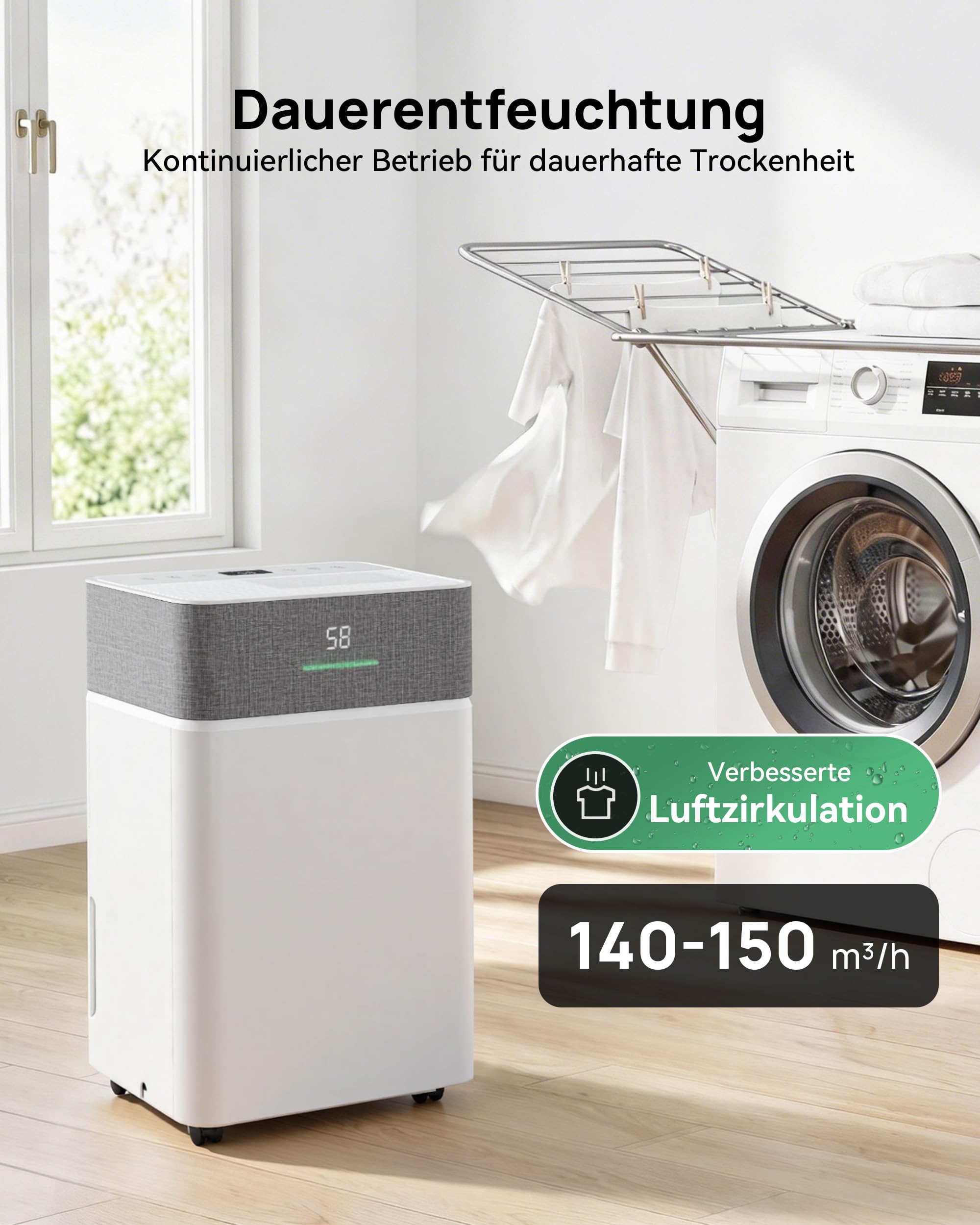 JUMMICO Luftentfeuchter 20L/Tag Smart WLAN Timer
