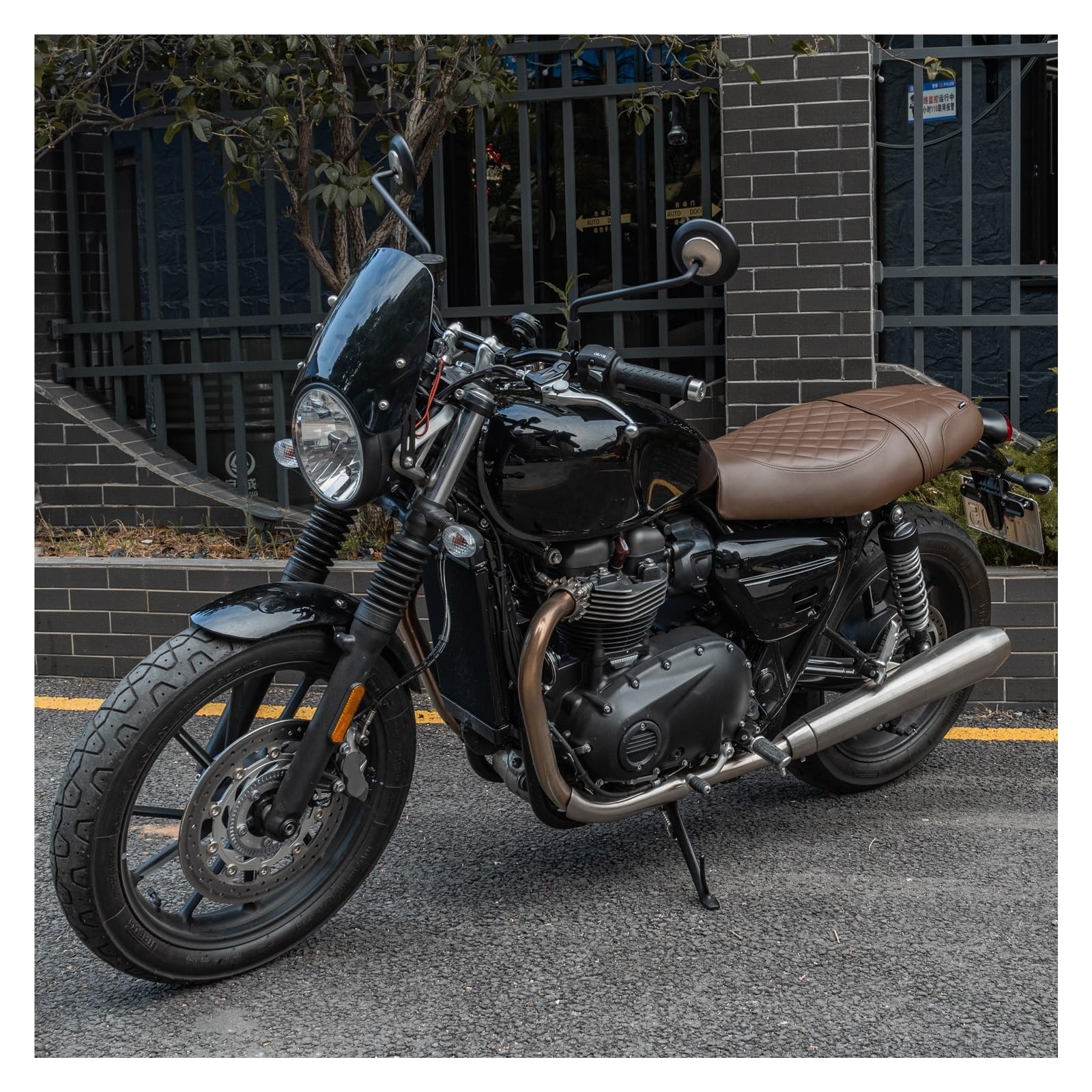 Accesorios para Motocicleta, Cojín para Asiento Delantero Y Trasero De Una Pieza, para Sillín para Street Twin Speed ​​Twin 900 2016-2024 Asientos Motocicleta Pasajero