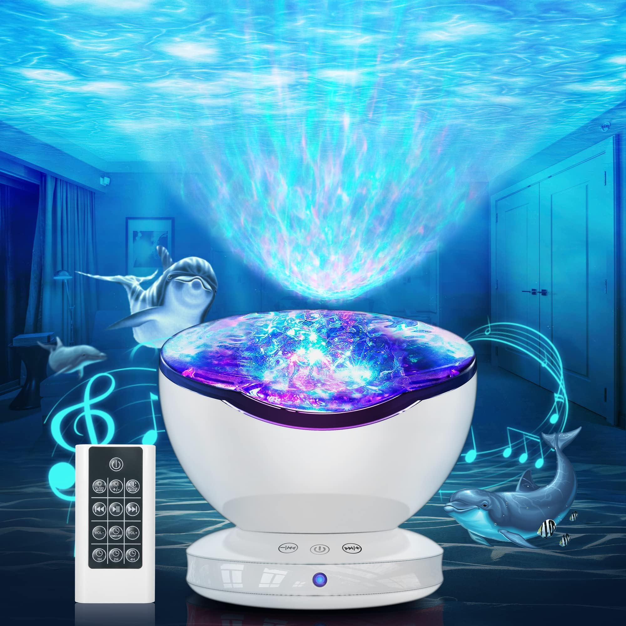 LED, Veilleuse Projecteur Vagues Océan avec télécommande LED, Veilleuse Projecteur Vagues Océan avec télécommande