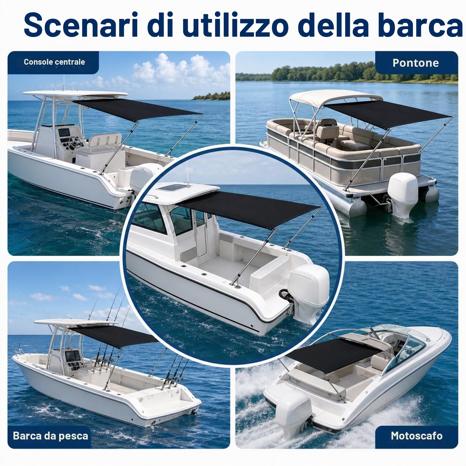 Tendalino A T Estensione,Estensione Tendalino Barca,Capottina Parasole Tendalino Pieghevole,Resistente Ai Raggi UV,per Yachts,Motoscafi E Barche da Pesca