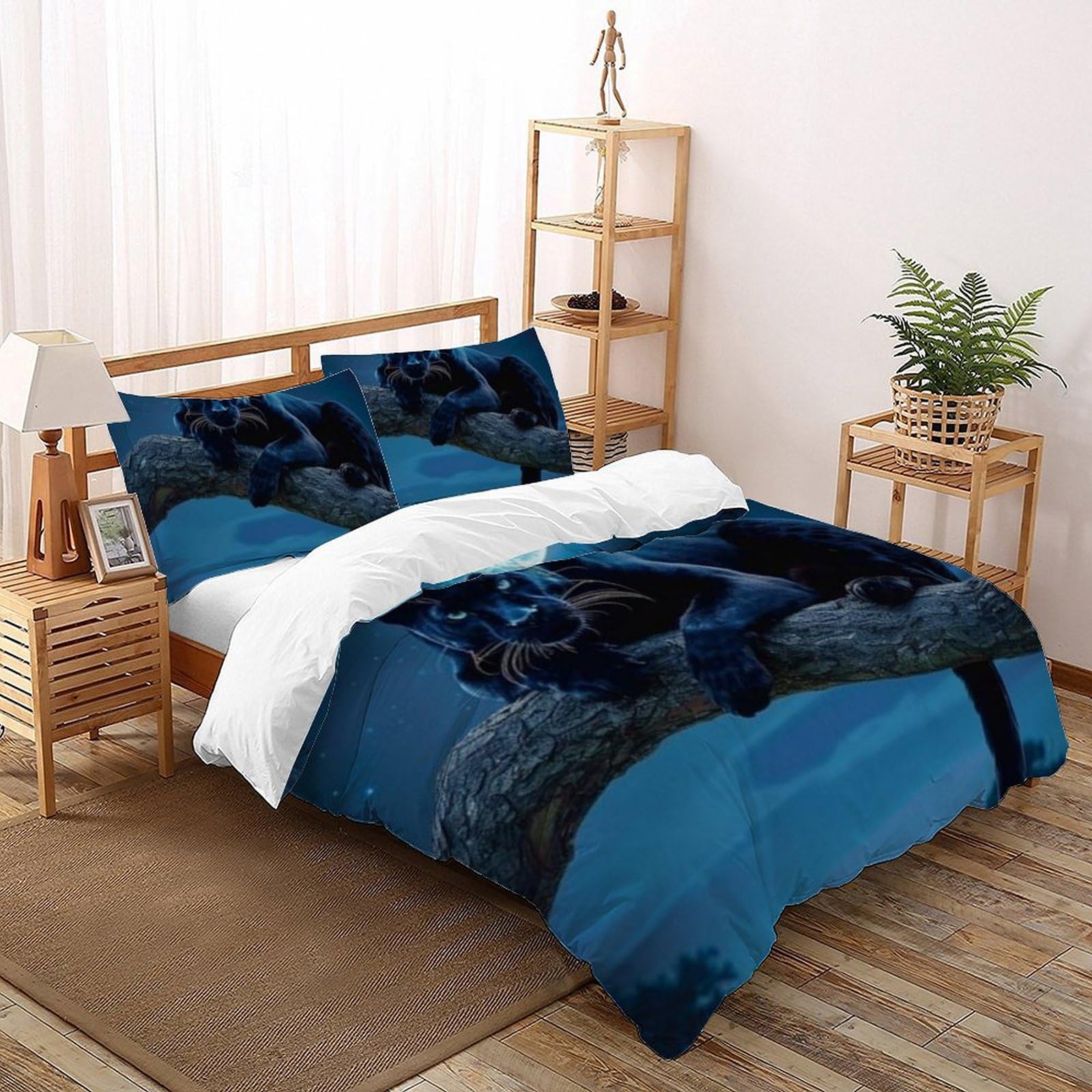 Housse de couette loup 3D crée une ambiance nature sauvage dans la chambre des garçons et ados