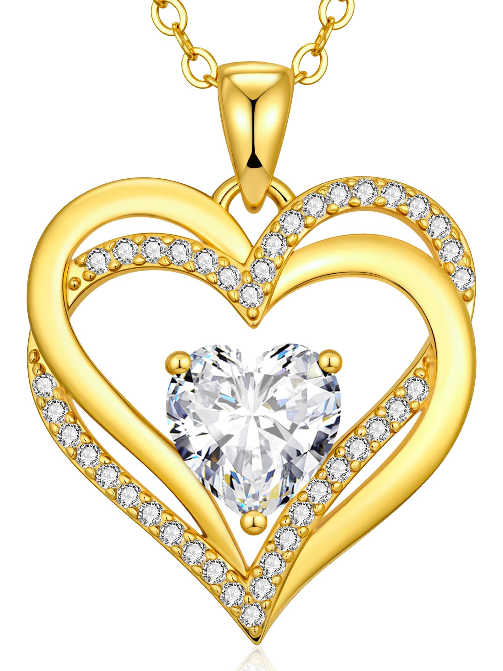 CDE Kette Damen Herzkette 925 Sterling Silber Geburtsstein Halsketten Schmuck Herz Anhänger Weihnachten Valentinstag Muttertags Geschenk Hochzeit Jubiläum Geburtstag Frau Freundin Mama