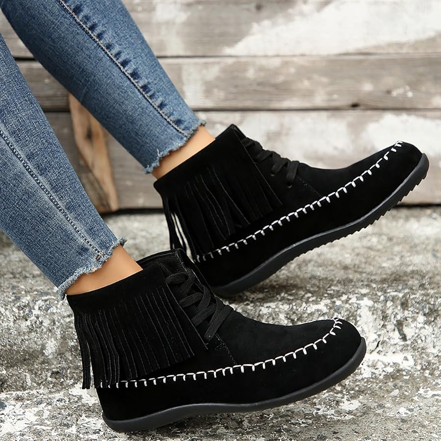 Women's Fashion Solid Color Short Boots PU Casual Short Boots Back
