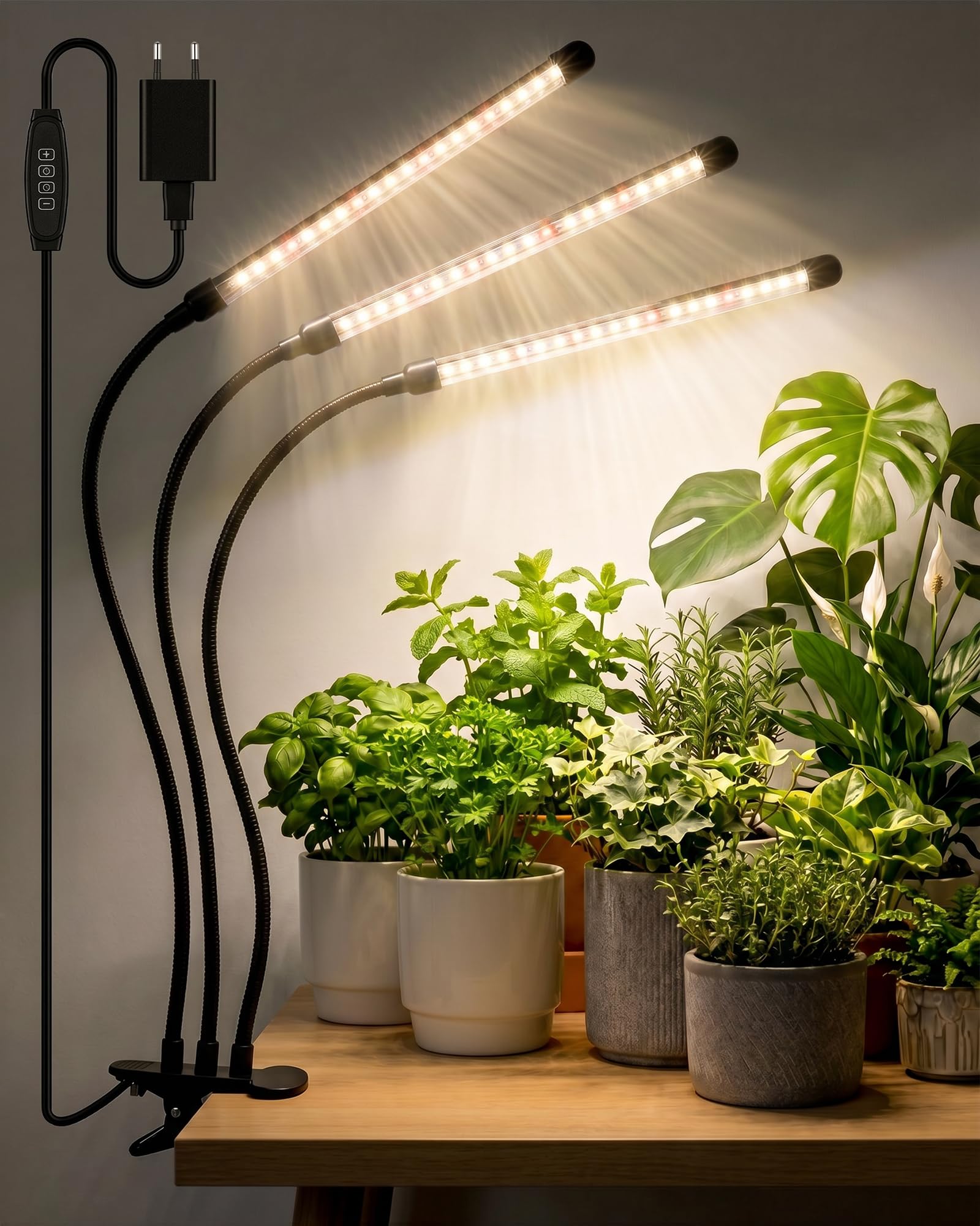 Bamworld LED Grow Light for Indoor Plants Full Spectrum 3 Head
