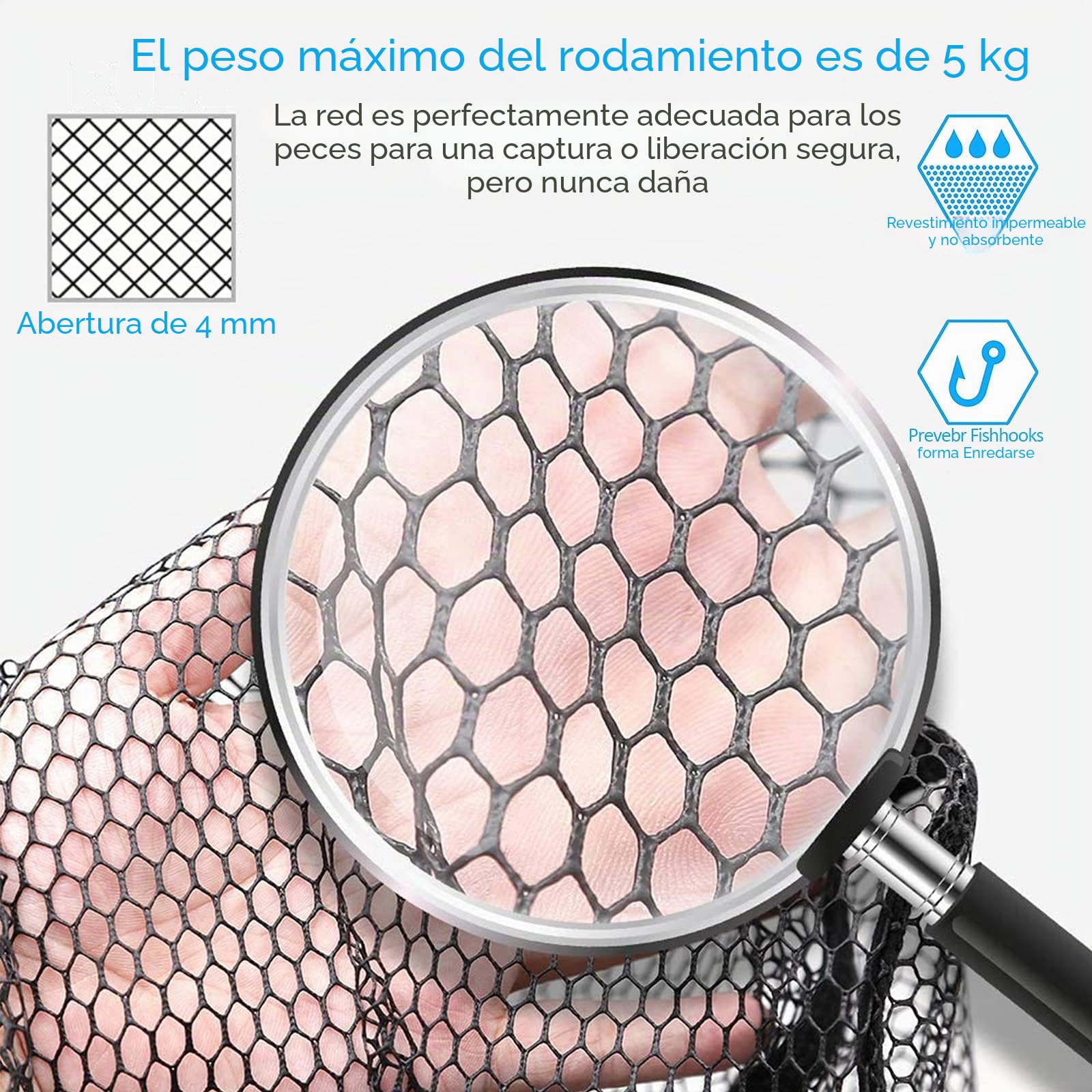 Red de Pesca de Aluminio Triangular Plegable -1,9 m Mango Largo telescópico Extensible -Red a Prueba de Enredos,Herramientas limpias para niños,del Acuario,estanques Objetos flotantes,pájaros