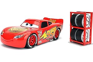 Jada Toys Disney Pixar Cars 3 Lightning McQueen with Tire Rack Die-Cast Vehicle