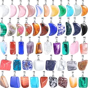 Jadive Crystal Stone Pendant Charms, 50 Pieces