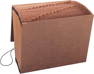 Smead TUFF Expanding File, 31 Pockets, Daily (1-31), Flap and Cord Closure, Letter Size, Redrope (70367) (Pack of 6)