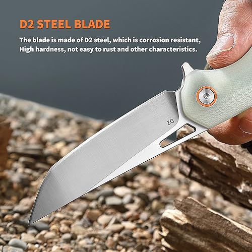 Miniatura 5 de SUMACO Cuchillo plegable lavado a piedra D2 acero Balde G10 navaja de bolsillo para hombres cuchillo táctico con asa cuchillo de bolsillo EDC de 335