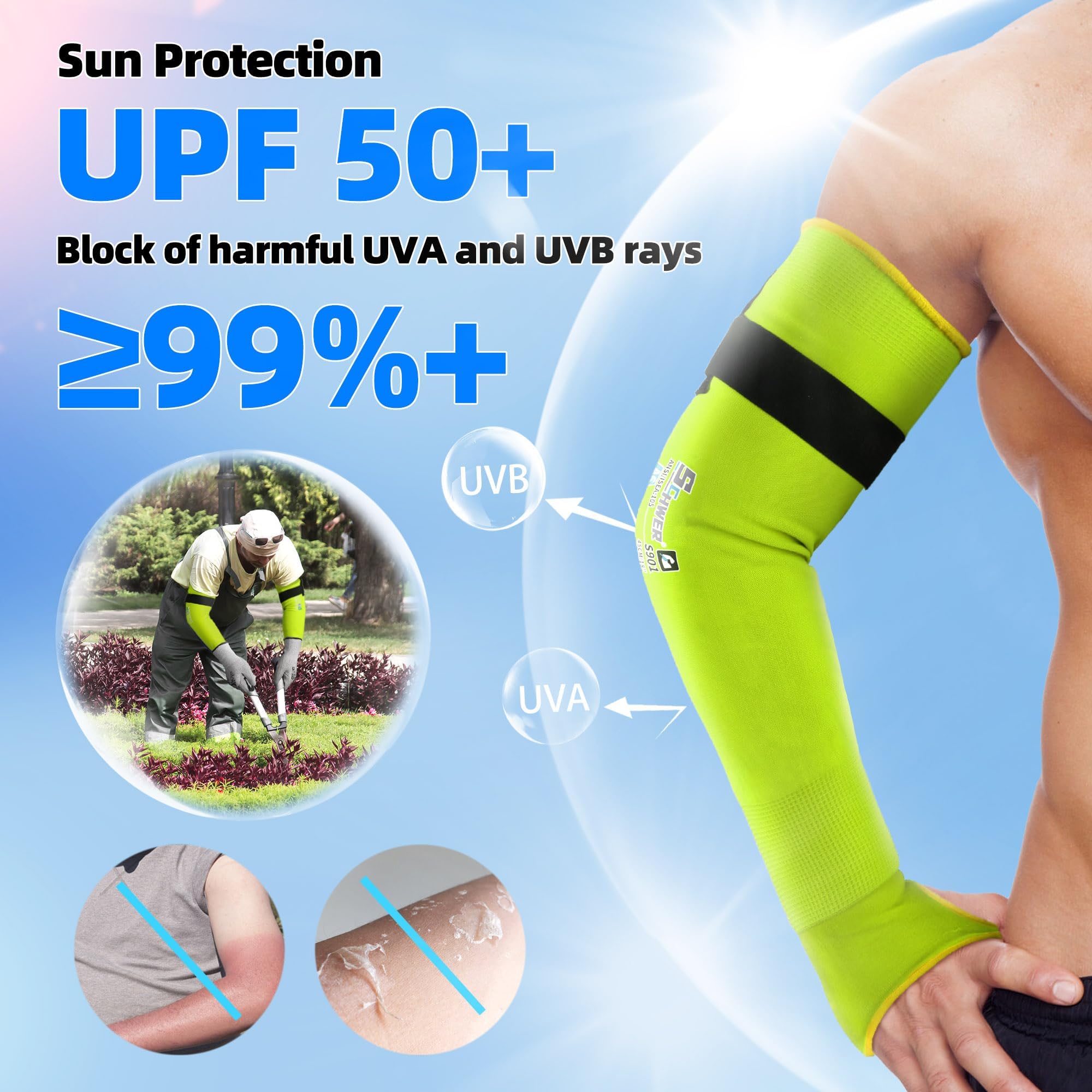 Schwer 18in AIR-SKIN A6 Cut Resistant Arm Sleeves for Gardening, S901 — Amazon image 6