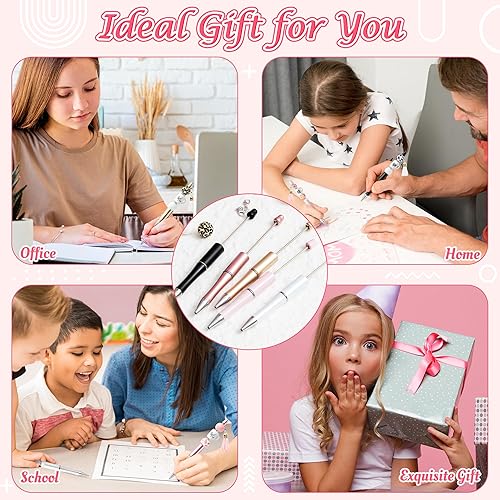 Miniatura 6 de W1cwey Juego de 162 bolígrafos de plástico con cuentas, taza de café, juego de 12 bolígrafos de plástico, para esposa, mamá, jefe, mamá, necesita,