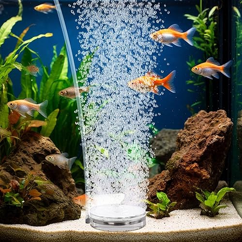 hygger Air Stones para acuarios, kit de burbujeador acrílico transparente con tubo de aire, piedra de burbujas ultra silenciosa, difusor de oxígeno