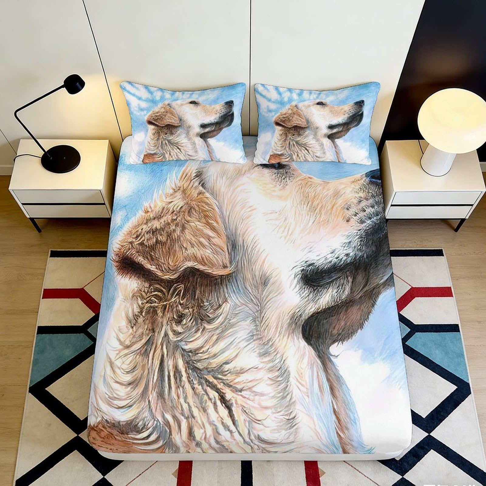 Dhbaneiok Style-9 3D Printed Cow Portrait Fitted Sheet Microfiber Soft Non-Slip Farm Animal Mattress Cover For Bedroom Guest Room Decor 90X200x25cm
