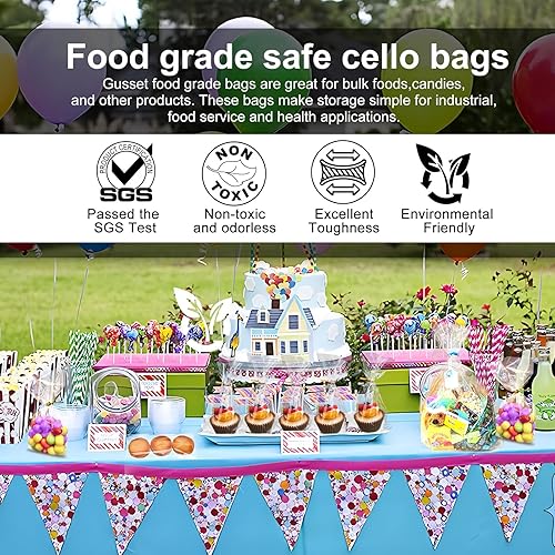 Miniatura 5 de OYAVISR Bolsas transparentes para caramelos, 200 bolsas de celofán de 5 x 7 pulgadas, bolsas de regalo para fiestas, bolsas de regalo, bolsas para