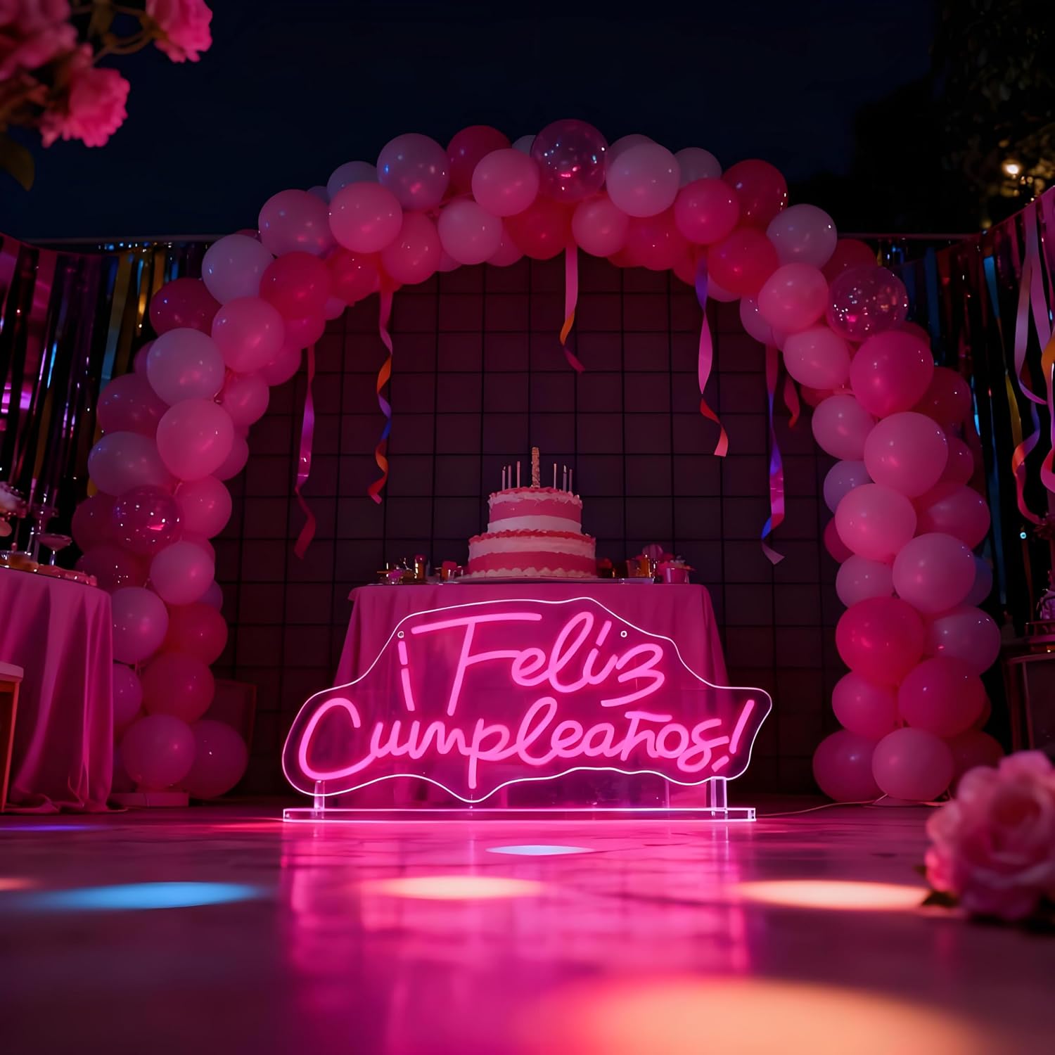 Neon Sign for Wall Decor Light Up Letters Business Led Sign Birthday Party Gifts Led Decorative Night Signs Room Decor Neon Party Signs for Birthday Restaurant Bar (I Feliz Cumpleanos)