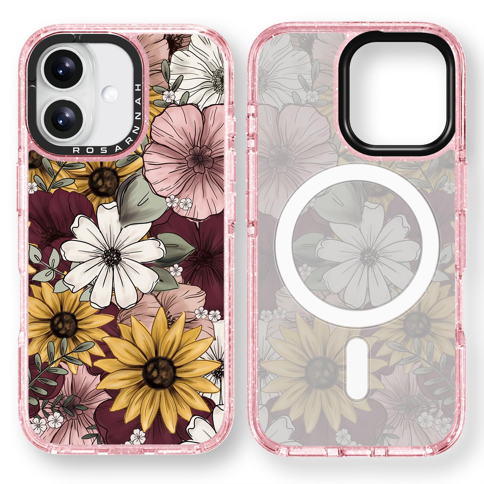 Coque iPhone 16 mignonne esthétique rose paillettes idée cadeau - 8