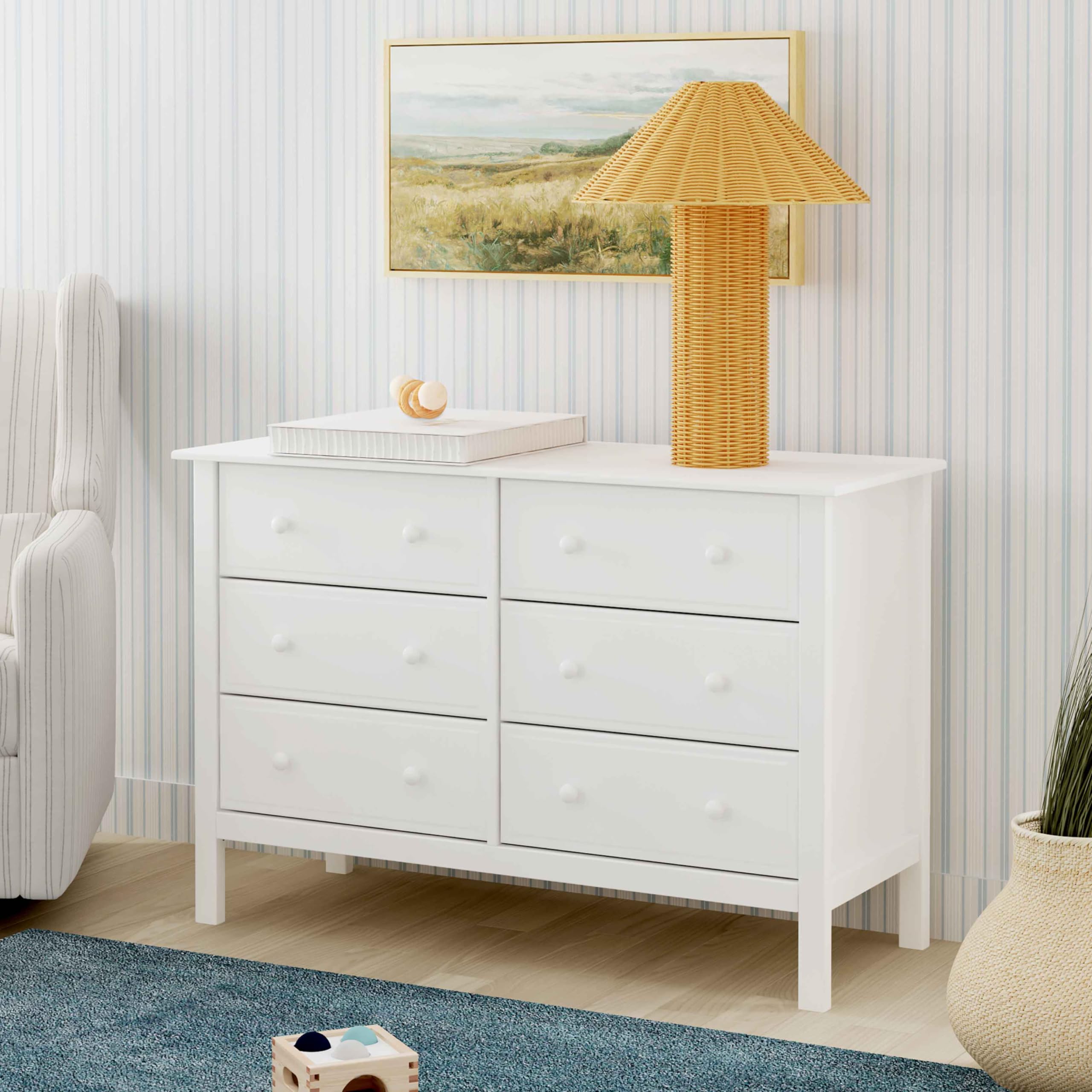 Amazon.com: DaVinci Jayden 6-Drawer Double Wide Dresser in White