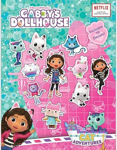 Miniatura 1 de DreamWorks Gabby's Dollhouse - Juego de 10 calcomanías de vinilo para botella de agua, bicicleta, casco, laptop, monopatín, vinilo resistente al