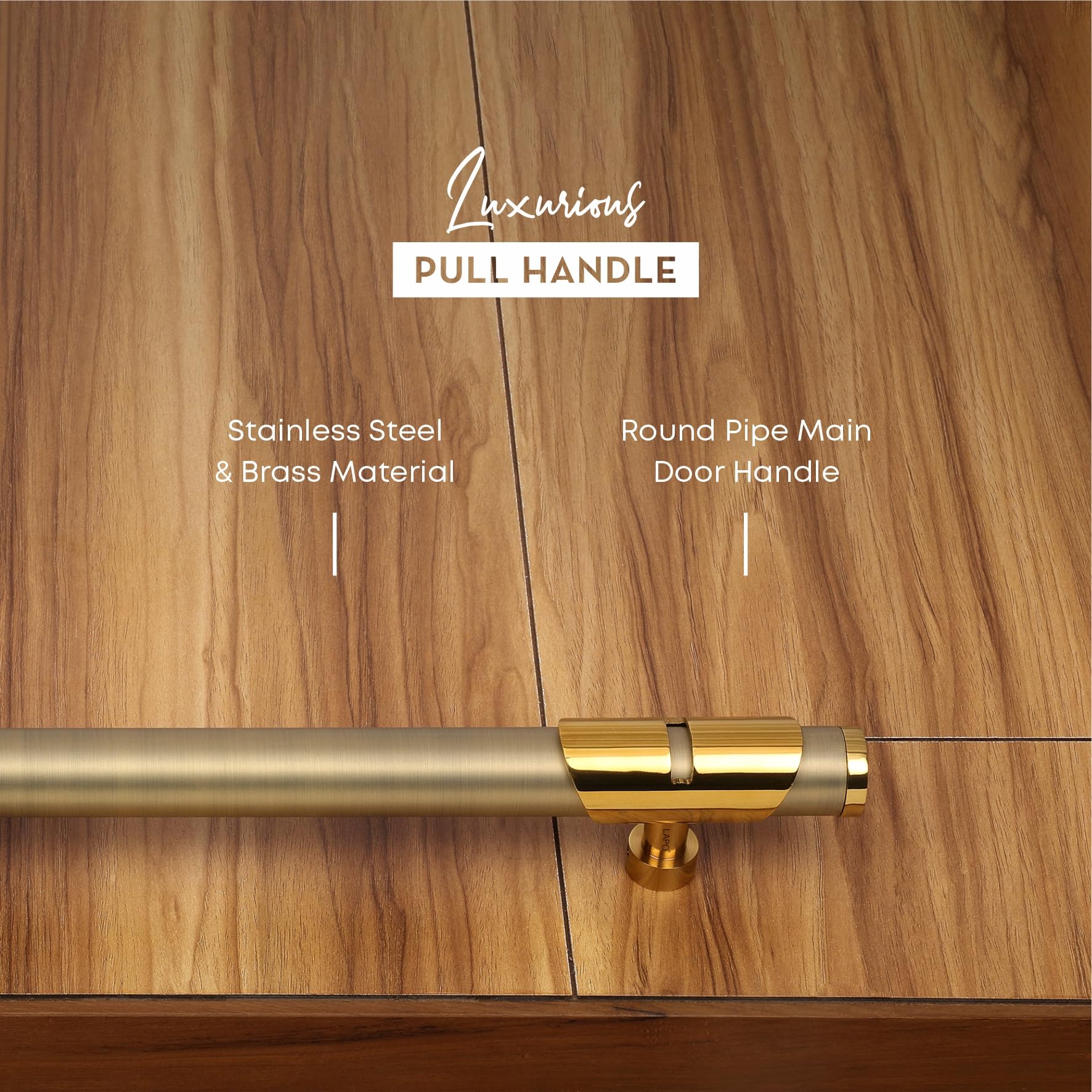 LAPO 36" Antique Gold Door Handle - Stainless Steel & Brass -6 LAPO 36" Antique Gold Door Handle - Stainless Steel & Brass -6