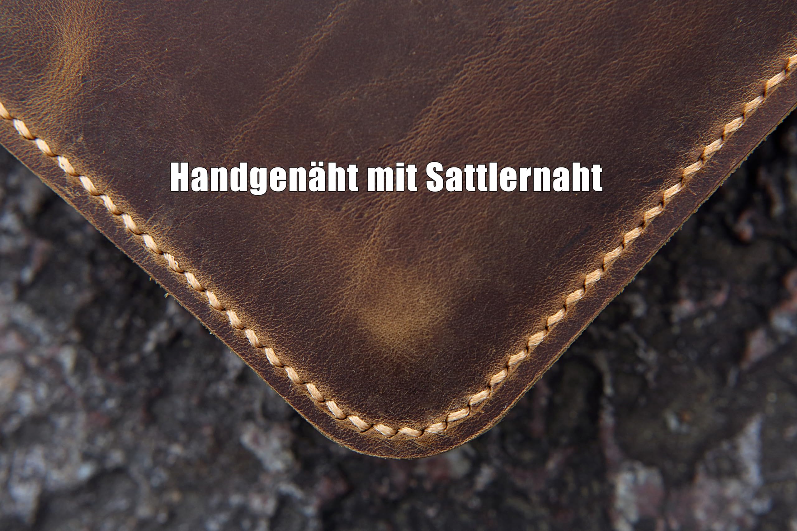 Handgenähte A4+ Notizbuchhülle aus Full Grain „Crazy Horse“ Leder – passend für Leuchtturm1917 Master Classic & Master Slim – schlanke Schreibmappe/Leder Cover A4+, personalisierbar