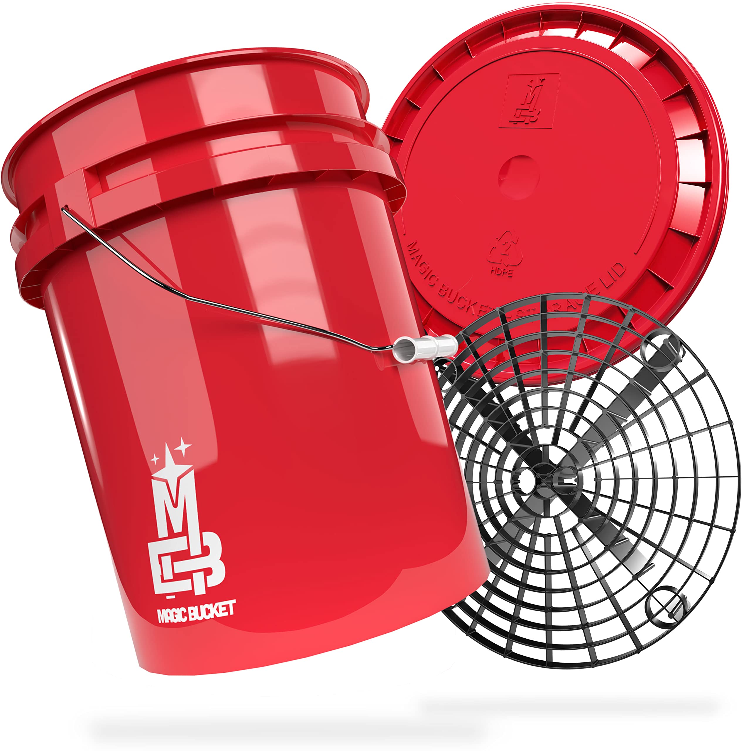 MAGIC BUCKET | Ensemble Seau de Lavage pour Voiture - Lavage à la Main Kaki avec Couvercle de Seau Assorti - 5 Ballons US d'environ 20 litres MAGIC BUCKET | Ensemble Seau de Lavage pour Voiture - Lavage à la Main Kaki avec Couvercle de Seau Assorti - 5 Ballons US d'environ 20 litres