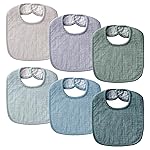 POIKSHARK 6-pack Baby Bibs for Unisex Boys Girls, Muslin Drooling and Teething Bibs for Infant, Newborn, Soft Cotton Baby Drool Bibs - Green