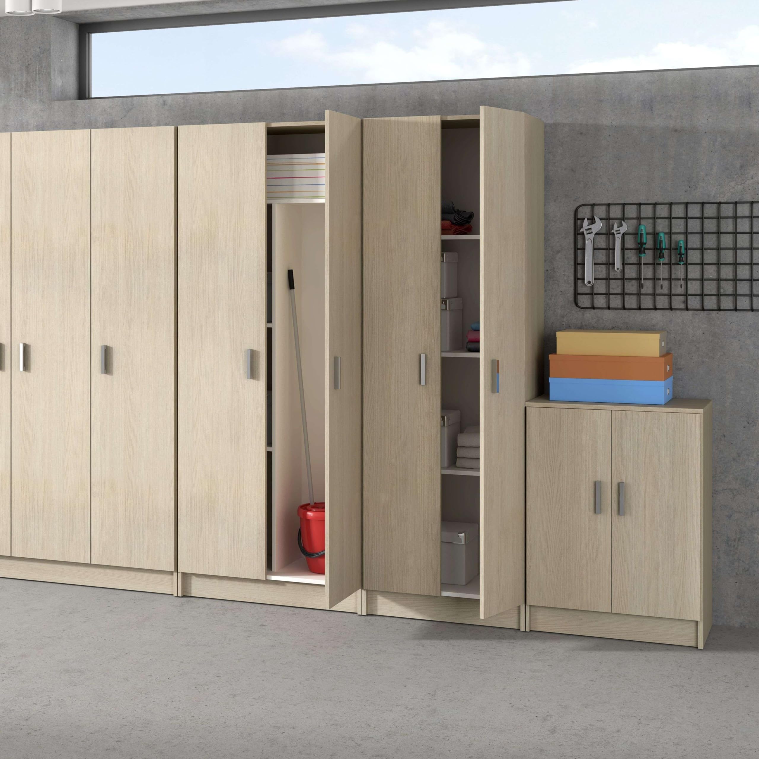 Auxiliar Multiusos Color Roble Fabricado en Melamina con Medidas 180x59 - Almacenamiento Versátil