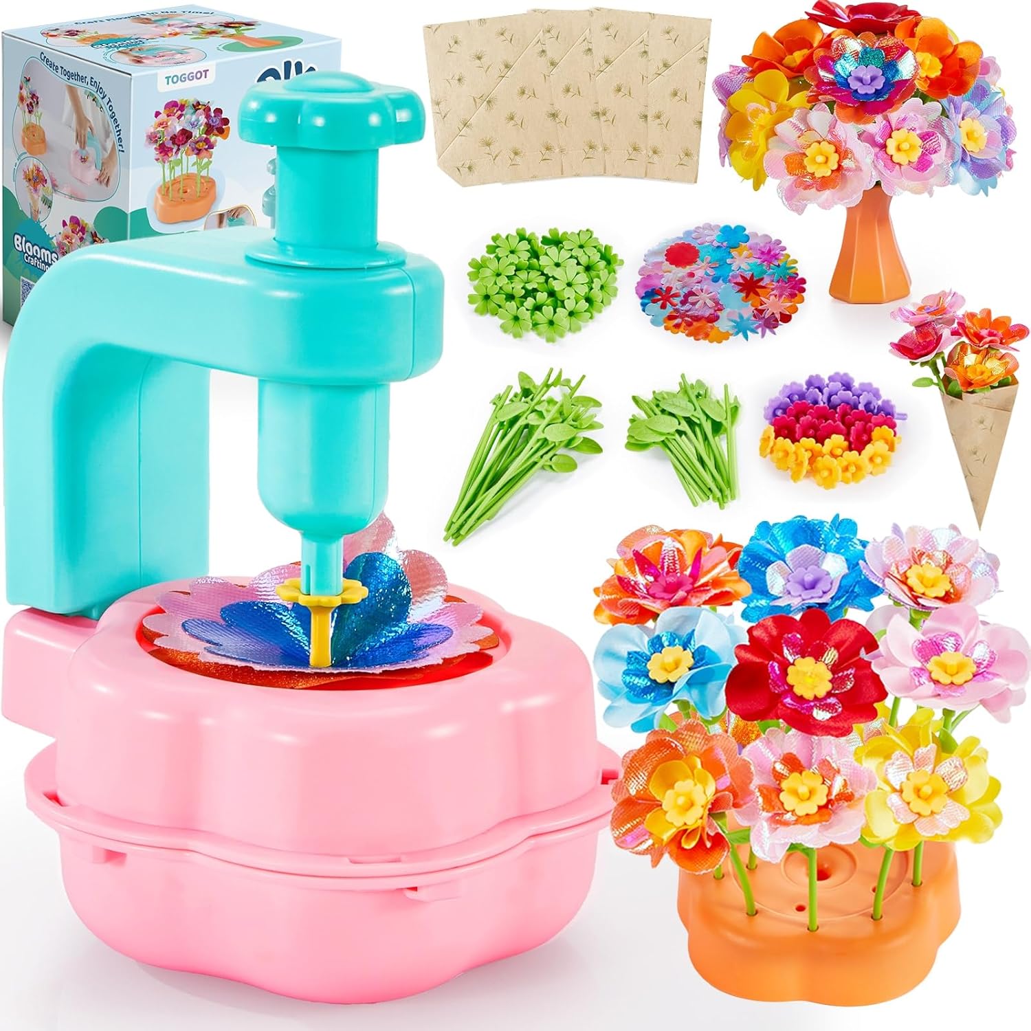 ?Flower Bouquet Craft Kit for Girls - Arts & Crafts Gift for Kids, Mess-Free Fun, Build Your Own Bouquet, DIY Flower-Making Toy Set, Creative Birthday Gift for Girls Ages 4-9 DIY Flower Bouquet Kit