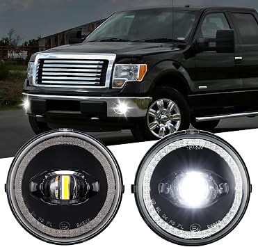 LED Fog Lights Daytime Running Light Compatible With F150 2011-2014 for Ranger 2008-2011 for Expedition 2007-2015 Halo DRL Fog Lights