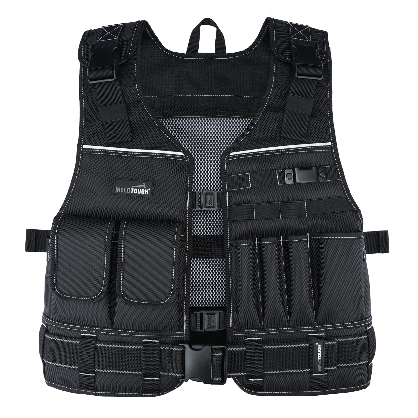 レア！MULCH POCKET MESH TOOL VEST MELOTOUGH Tool Vest for Men with Belt, Adjustable Multi-Pocket